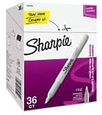 Sharpie 61659 Metallic Permanent Markers Fine Point Silver 36/Pack (9597)