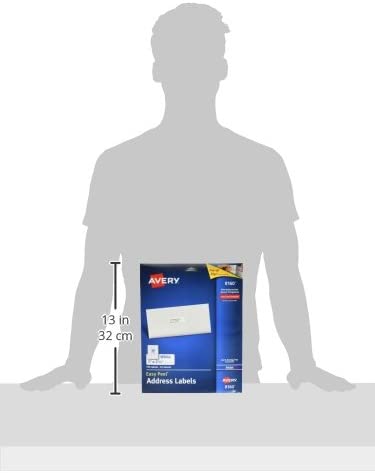 Avery Easy Peel Address Labels. Inkjet Printers. White. 1" x 2-5/8". Box of 750 Labels (08160)