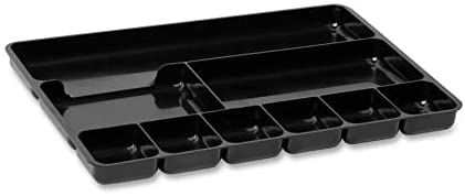 Rubbermaid Regeneration 9-Section Drawer Organizer. Plastic. 14 x 9.125 x 1.125 Inches. Black