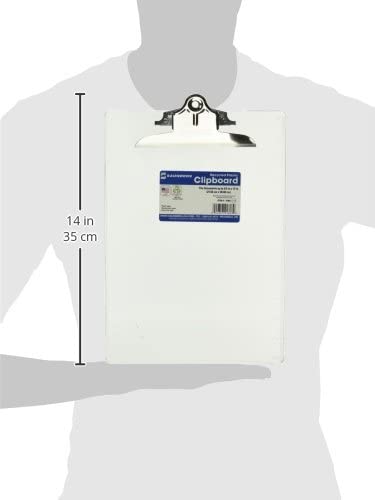 Saunders Black Plastic Clipboard with Low Profile Clip, Clear, Letter, 21803