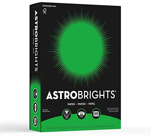 Neenah - Wausau Astrobrights Color Paper, 8.5Ó x 11Ó, 24 lb/89 GSM, Gamma Green, 500 Sheets (22541)