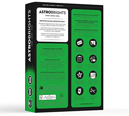 Neenah - Wausau Astrobrights Color Paper, 8.5Ó x 11Ó, 24 lb/89 GSM, Gamma Green, 500 Sheets (22541)