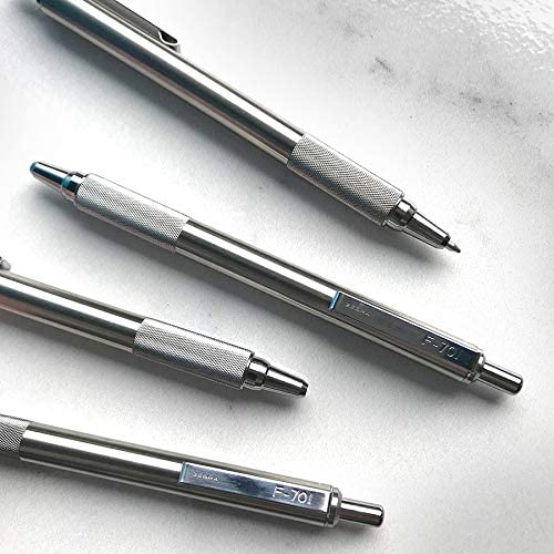 3 - Zebra F-701 Ballpoint Pens. Stainless Steel with Knurled Grip. Pk of 3 Pens