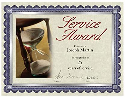 Southworth Foil Enhanced Parchment Certificate, 8.5Ó x 11Ó, 24 lb/90 GSM, Ivory, Blue/Silver Border, 15 Sheets - Packaging May Vary (CT1R)