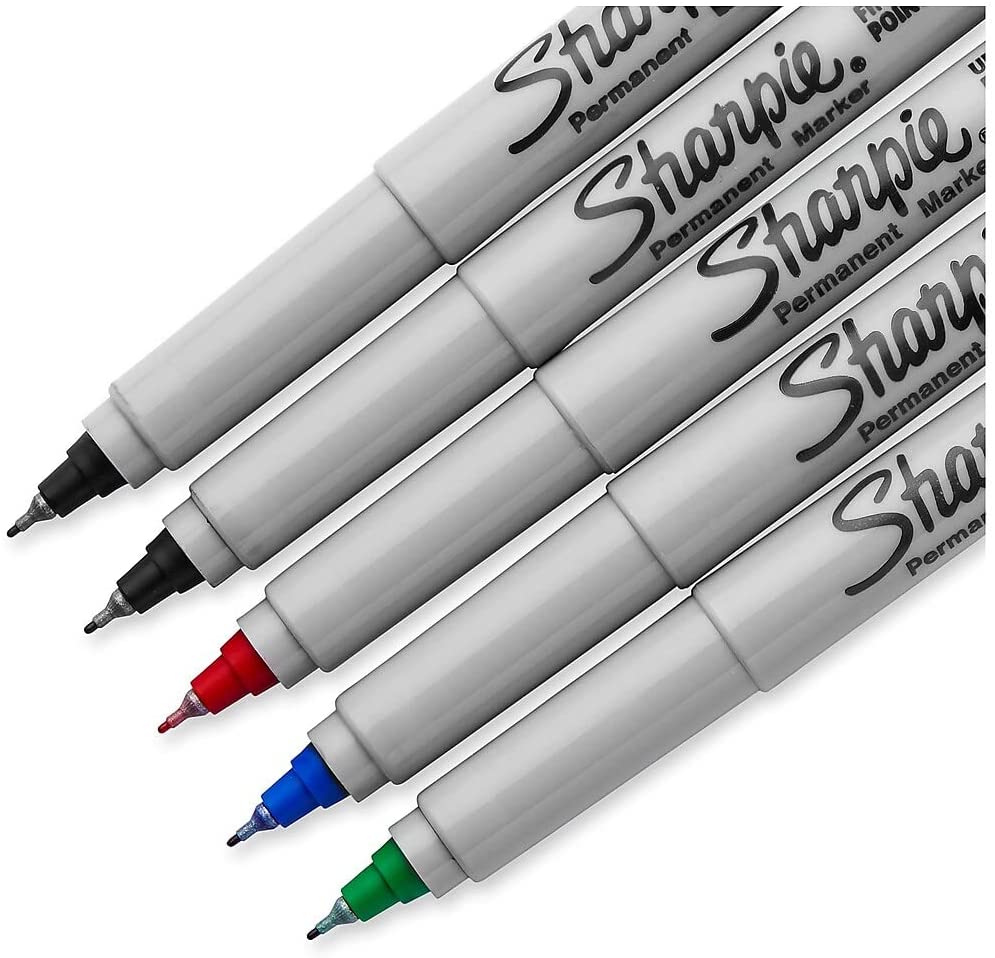 Sharpie 37675PP Permanent Markers Ultra Fine Point Assorted Colors 5/Set