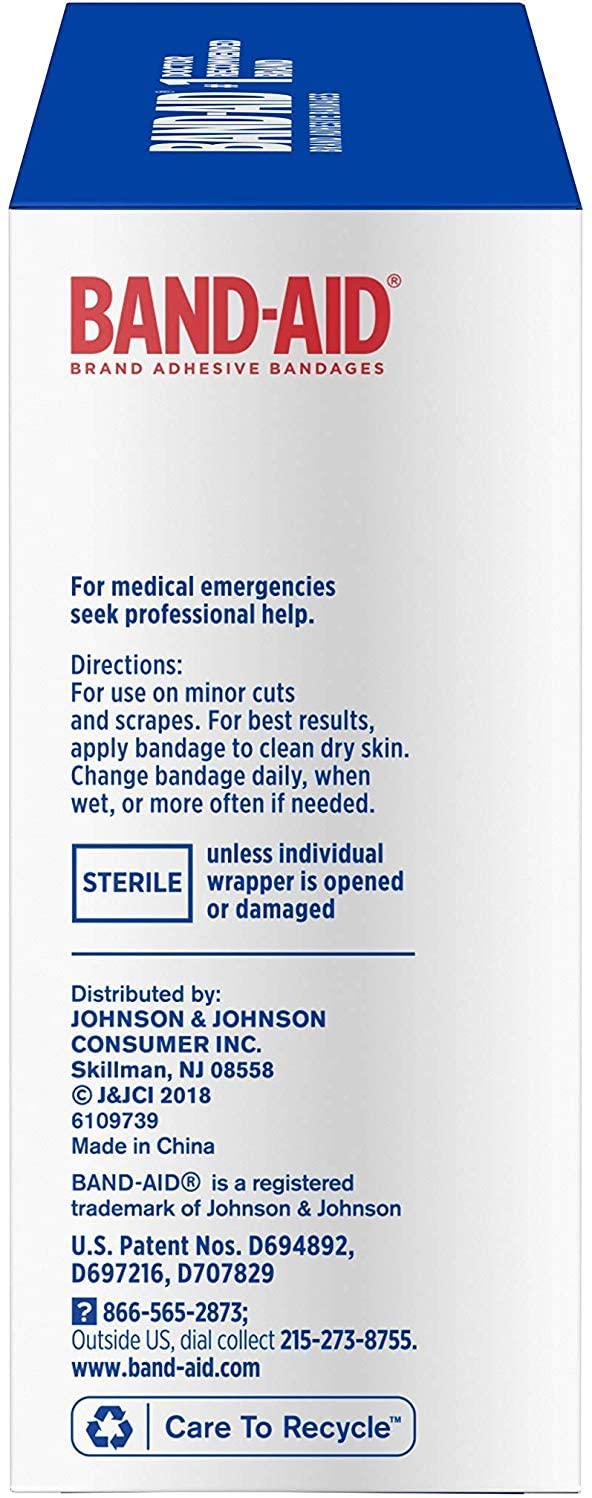 BAND-AID 4444 Flexible Fabric Adhesive Bandages. 1-Inch x 3-Inch. 100/Box