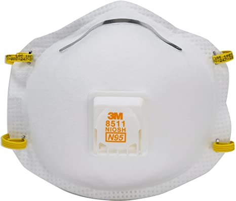 3M 8511 Paint Sanding Valved N95 Cool-Flow Respirator. 10-Pack