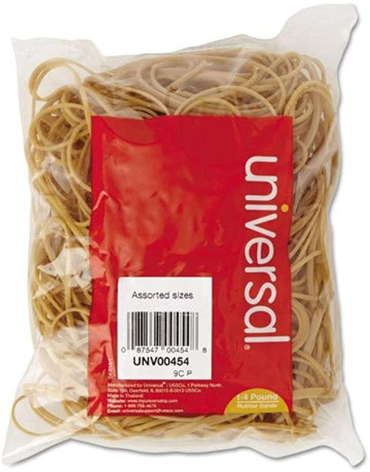 Universal 00454 Rubberbands, Assorted Sizes, One 1/4 lb. Box