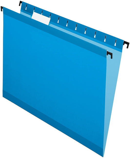 Pendaflex SureHook Reinforced Hanging Folders, Letter Size, Blue, 20 per Box (6152 1/5 BLU)