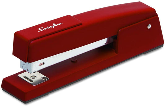 Swingline Stapler. 747 Classic Desktop Stapler. 20 Sheet Capacity. Metal. Lipstick Red
