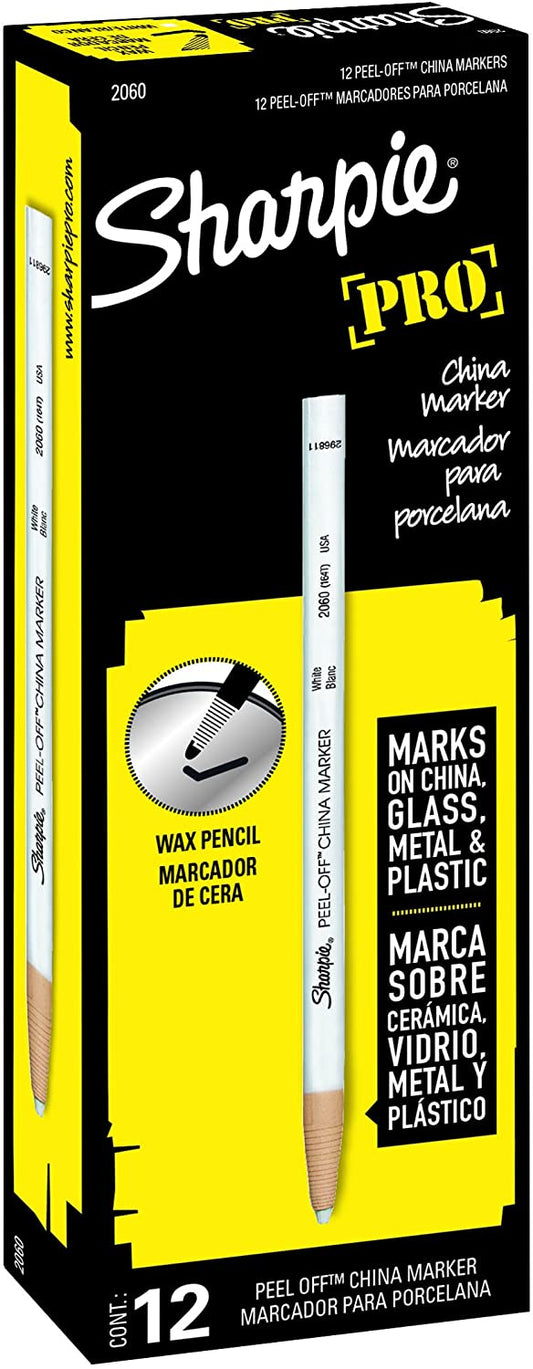 Sharpie¨ Peel-Offª China Markers, White, Pack Of 12