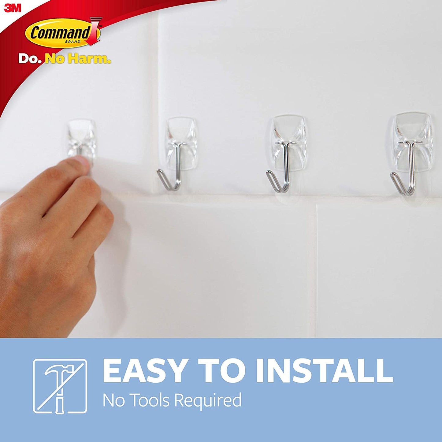 Command Small Clear Wire Hooks. 9-Hooks/Pack. 4-Packs (36 Hooks Total). Organize Damage-Free