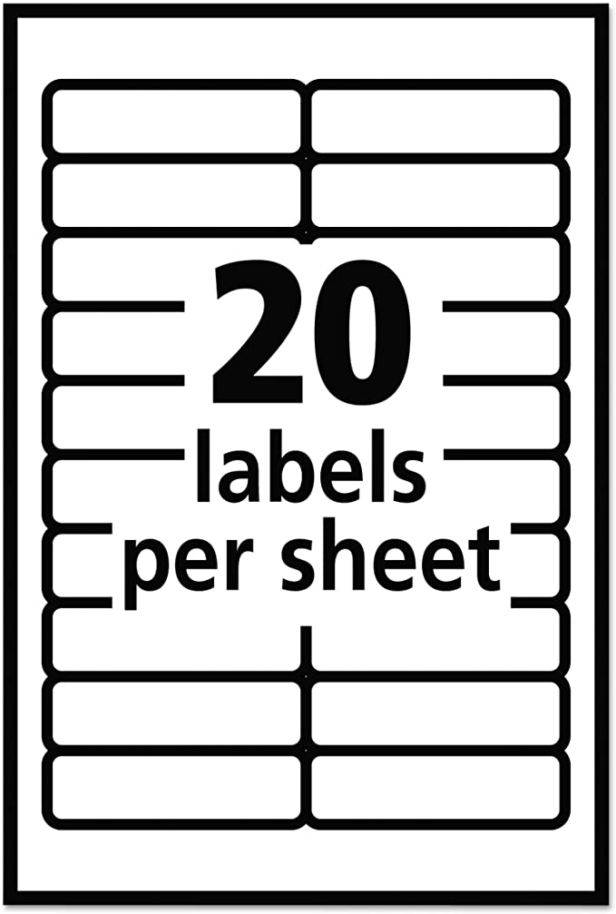 Avery Self-Adhesive Removable Labels, 0.5 x 1.75 Inches, White, 840 per Pack (05422)