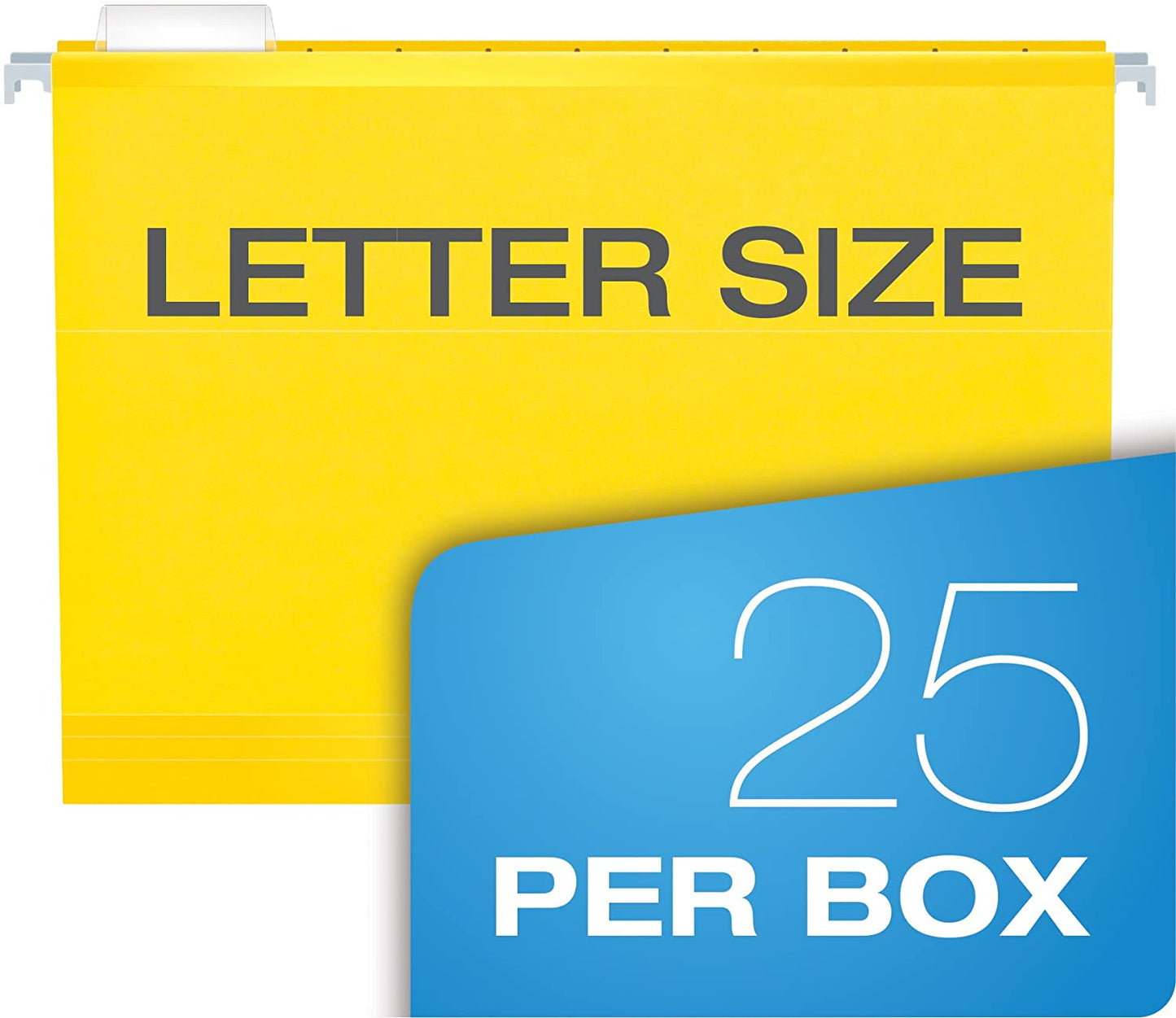 Pendaflex Reinforced Hanging File Folders, Letter Size, Yellow, 1/5 Cut, 25/BX (4152 1/5 YEL)