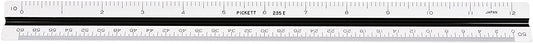 Pickett Professional Engineer Color-Coded Triangular Scale, 12 Inches Long, 1 Each (235E)