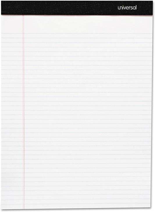 Universal 30630 Premium Ruled Writing Pads. White. 8 1/2 x 11. Legal/Wide. 50 Sheets (Pack of 6 Pads)
