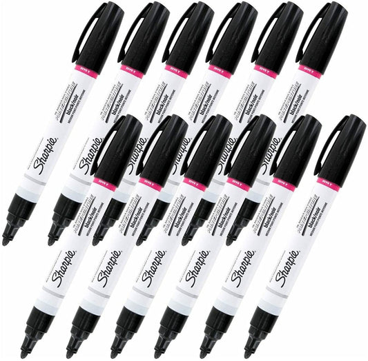 Sharpie Oil-Based Paint Marker. Medium Point. Black Ink. Pack of 12