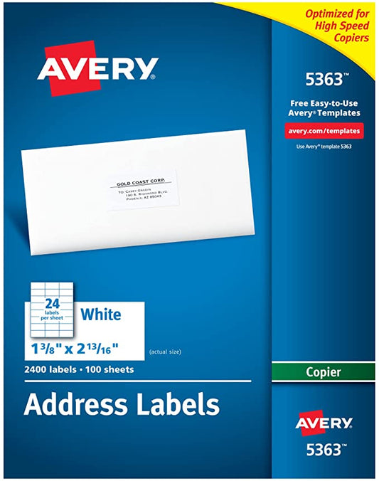 Avery White Copier Mailing Labels (5363)