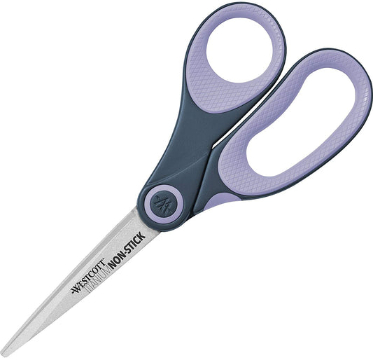 Westcott Titanium Bonded Non Stick Scissors, Purple, 8"