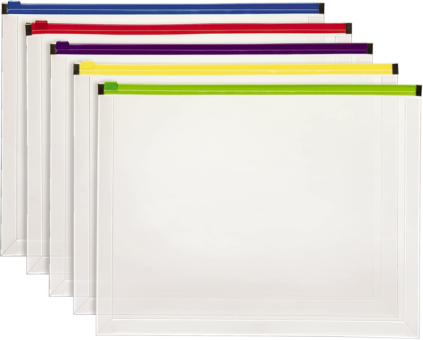 Pendaflex Poly Zip Envelope. Letter Size. Assorted Color Zippers. 5 per Pack (85292)
