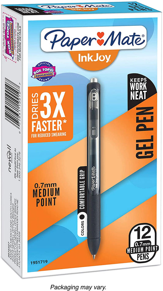Paper Mate InkJoy Gel Pens, Medium Point, Black, 12 Count - 1951719