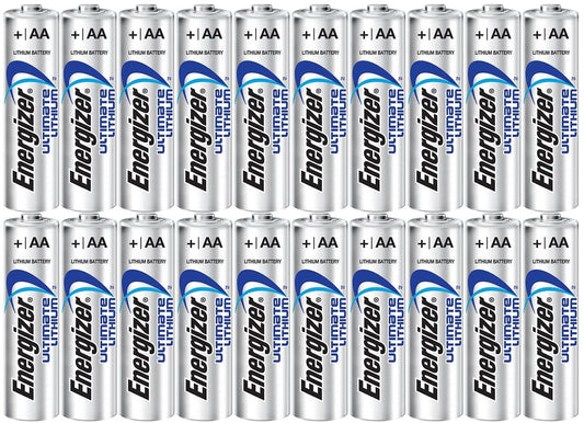 Energizer Ultimate Lithium AA Size Batteries - 20 Pack