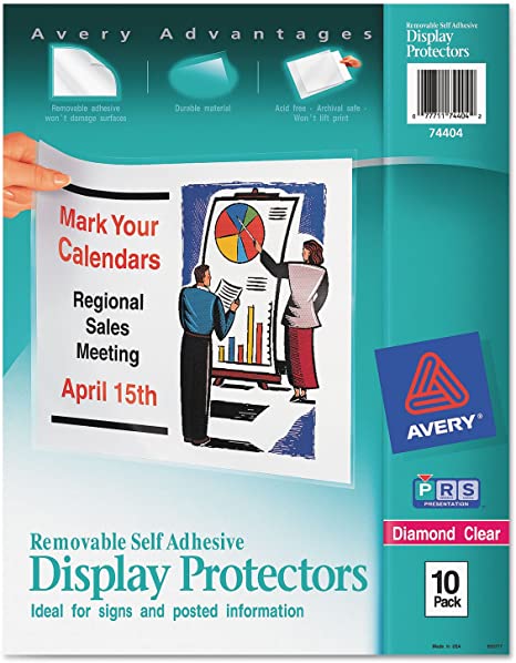 Avery Removable Self Adhesive Display Protector - 10 per pack
