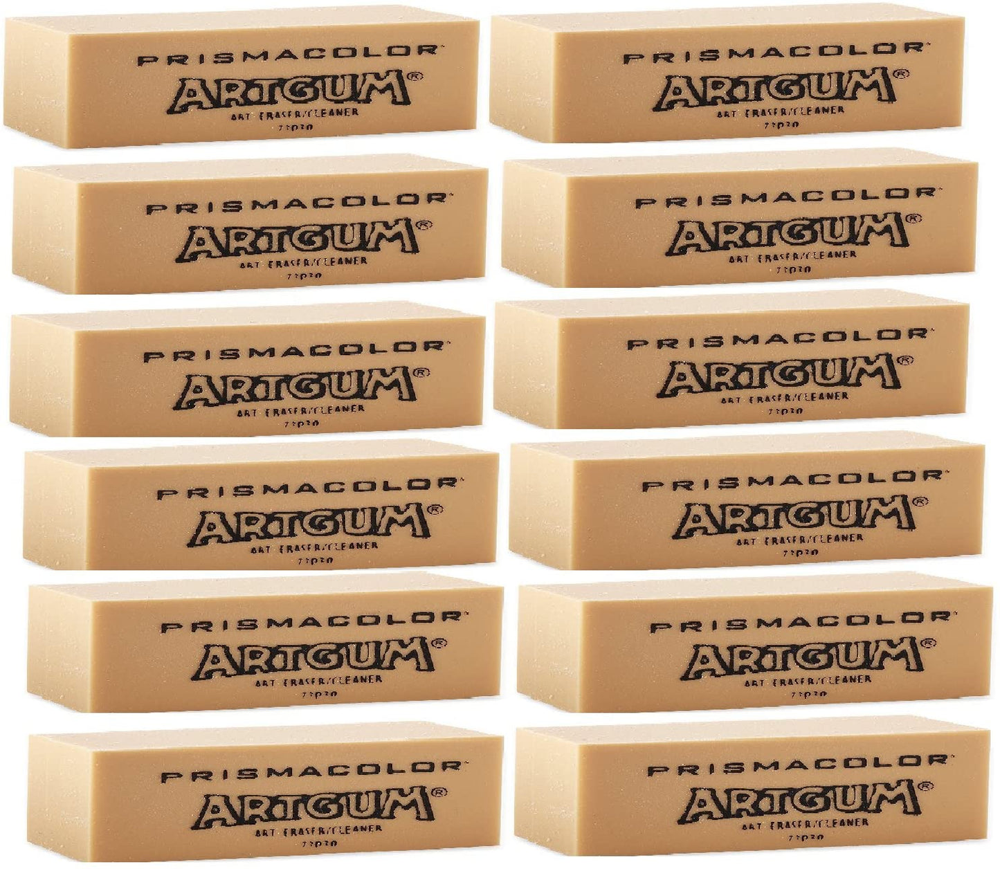 Prismacolor 73030 Design ArtGum Erasers. Beige. 12-Count.Multicolor