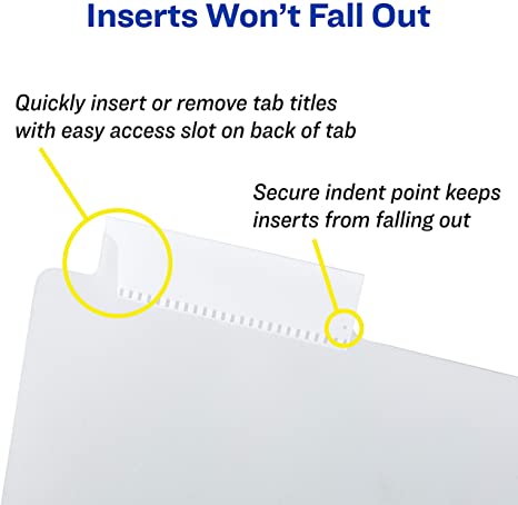Avery 11223 Insertable Big Tab Dividers. 8-Tab. 11 1/8 x 9 1/4