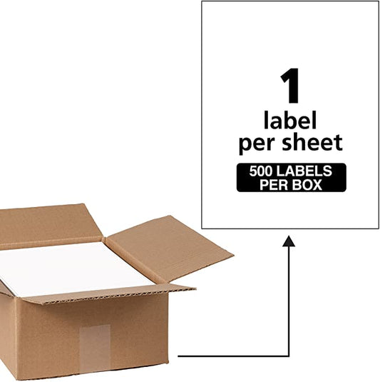 Avery Shipping Address Labels, Laser Printers, 500 Labels, Full Sheet Labels, Permanent Adhesive, TrueBlock (91201)