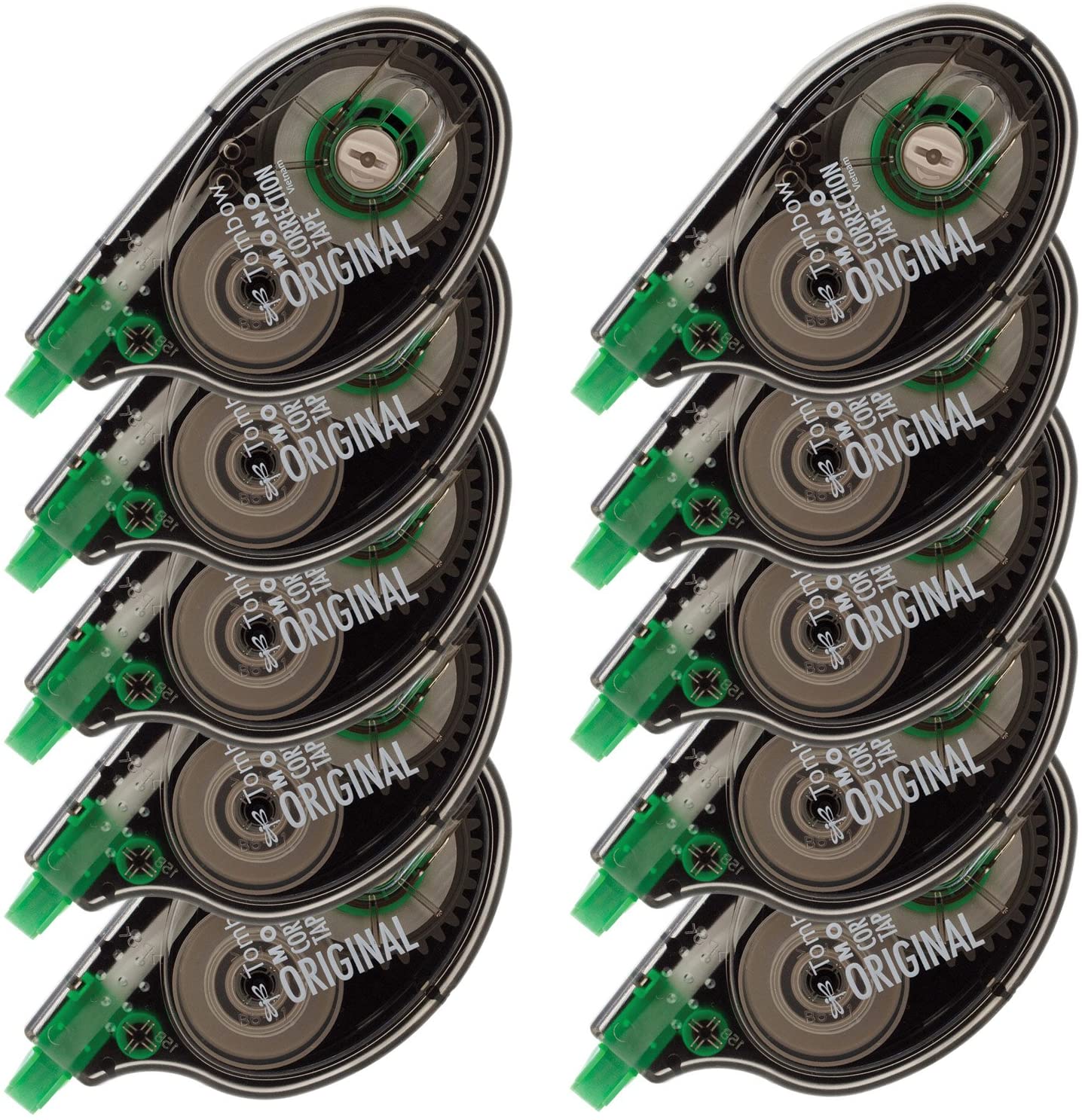 Tombow 68720 MONO Original Correction Tape, 10-Pack. Easy To Use Applicator for Instant Corrections, White, 10 Count (Pack of 1)