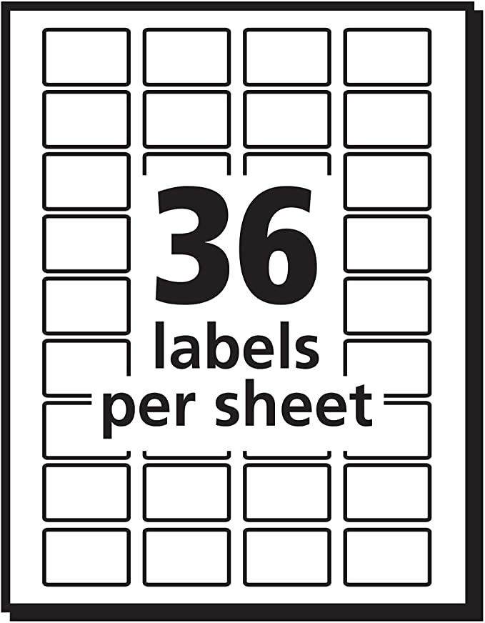 Avery Self-Adhesive Removable Labels. 1/2" x 3/4". White. 6000 Labels (6-Pack 5418)