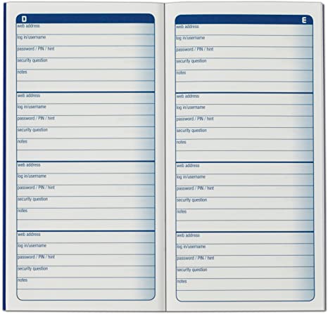 Adams Password Journal, 6.25 x 3.25 Inches (APJ99), Blue