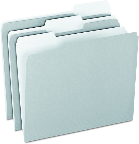 Pendaflex Two-Tone Color File Folders, Letter Size, 1/3 Cut, Gray, 100 Per box (152 1/3 GRA)