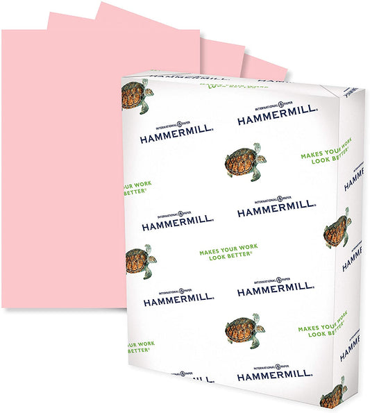 Hammermill 103382 Recycled Colored Paper, 20lb, 8-1/2 x 11, Pink, 500 Sheets/Ream