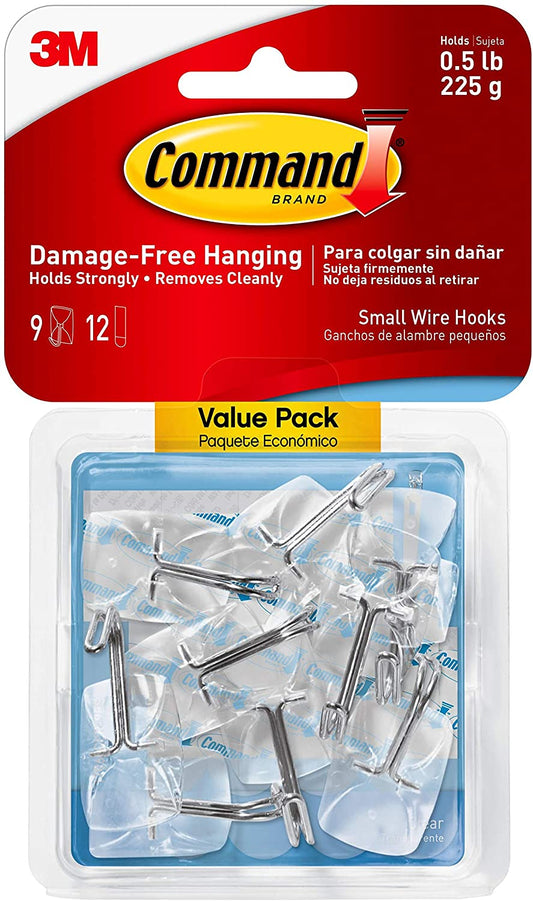 Command Small Clear Wire Hooks. 9-Hooks/Pack. 4-Packs (36 Hooks Total). Organize Damage-Free