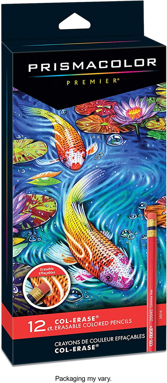 Prismacolor Col-Erase Erasable Colored Pencil. 12-Count. Assorted Colors