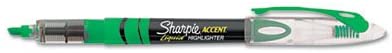 Sharpie Accent Liquid Pen Style Highlighter. Chisel Tip. Fluorescent Green. Dozen