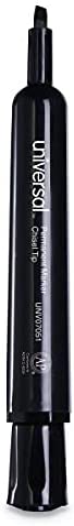Universal Permanent Markers, Chisel Tip, Black, Dozen (UNV07051)