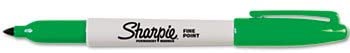 Sharpie Fine Point Permanent Markers. Green. Case of 12 Dz.