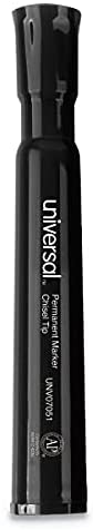 Universal Permanent Markers, Chisel Tip, Black, Dozen (UNV07051)