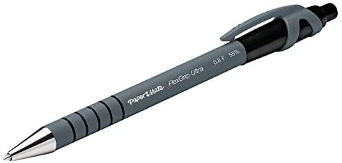 Paper Mate 9580131 FlexGrip Ultra Retractable Ballpoint Pen, Fine Point, Black, 12-Count