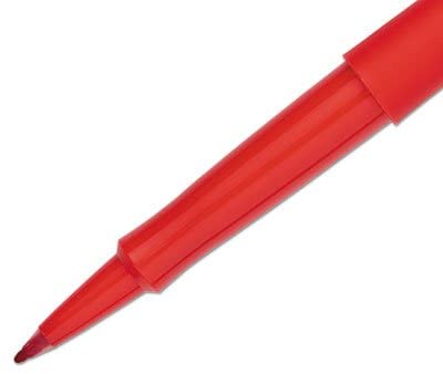 Point Guard Flair Porous Point Stick Pen, Red Ink, Medium, Dozen, Sold as 12 Each