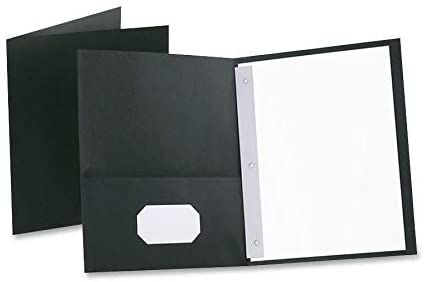 Oxford Two-Pocket Folders w/Fasteners. Dark Blue. Letter Size. 25 per Box