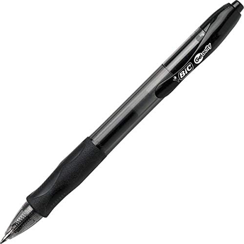 BIC Gel-ocity Retractable Gel Pen. Medium Point (0.7 mm). Black. 12-Count