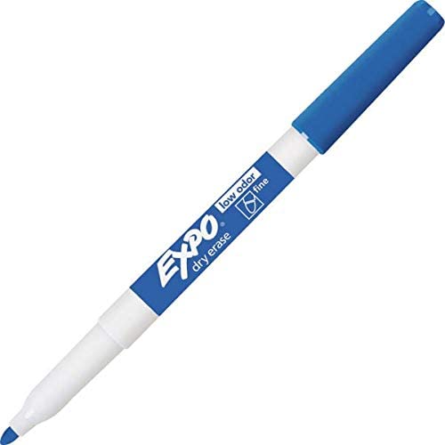 EXPO Low Odor Dry-Erase Marker - Fine Tip - Pack of 12 - Blue
