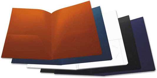 Universal 20545 Two-Pocket Plastic Folders, 11 x 8 1/2, Assorted, 10/Pack (UNV20545)