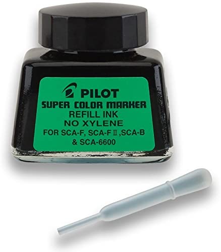 PILOT Super Color Permanent Marker Refill Ink. Xylene-Free Black Ink. 1 Ounce Bottle with Dropper (48500)