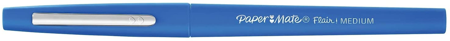 Paper Mate 8410152 Flair Medium Felt Tip Stick Pen. Blue Ink.7mm. Dozen