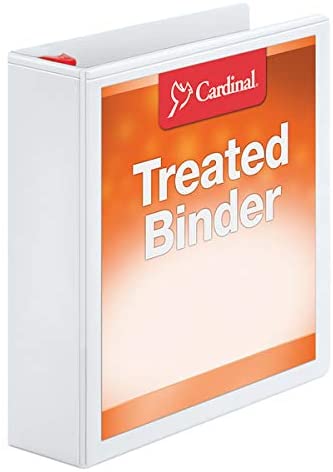 Treated ClearVue Locking D-Ring Binders. 2" Rings. 57% Recycled. White